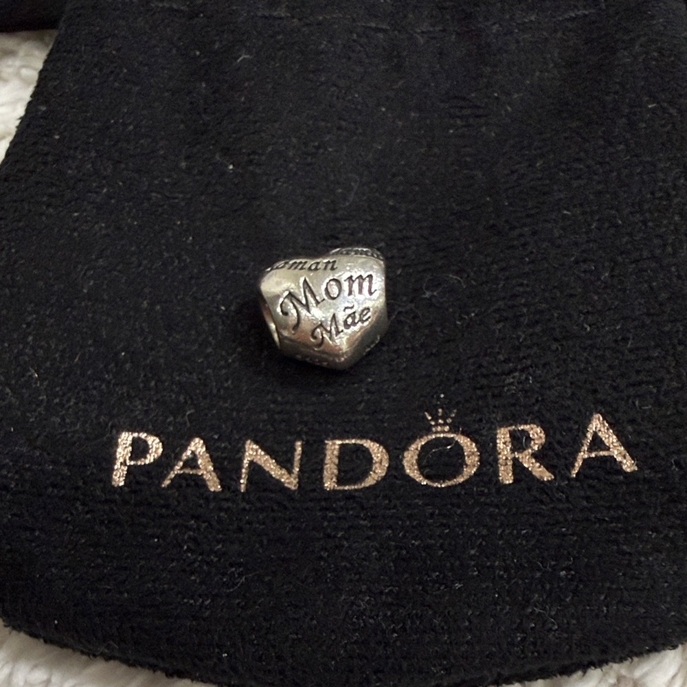 Pandora Silver Heart Mom Charm